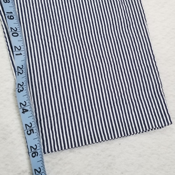 Anne Klein Striped Seersucker Pants Blue / White Women's Size 8 - Picture 13 of 15